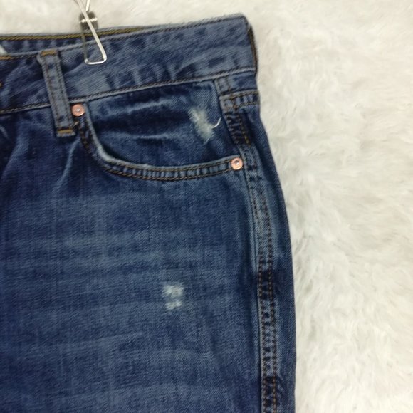 We The Free Womens Jeans‎ Straight Leg Crop Denim Blue Button Fly High Rise 27 - Picture 6 of 14